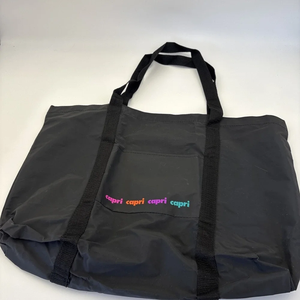 Brand New Rare Vintage 80's Capri (Cigarette Brand) Black Tote/ Shopping Bag